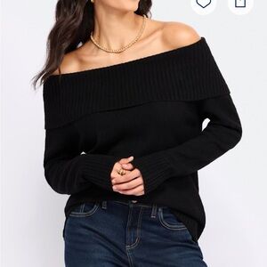 Off-Shoulder Black Sweater